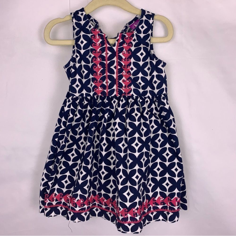 J. Khaki Patterned Dress With Embroidery Detail